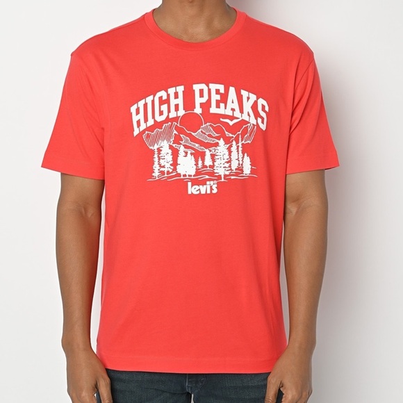 Levi's Other - LEVI’S orange t-shirt high peaks graphic tee crew neck mens UNISEX relax fit S